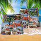 Christmas To Farm Happiness Hawaiian Print Beach Shorts For Festive Outdoor Style