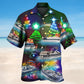 Christmas Tree Pontoon Hawaiian Shirt For Festive Events, Island Vacations, And Comfortable Casual Outfits