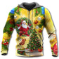 Yellow Santa Christmas Tree Hoodie For Holiday Vacations Winter Events And Everyday Comfort