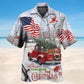 Christmas Truck Cardinal Hawaiian Shirt For Summer Vacation, Beach Travel, And Casual Wear