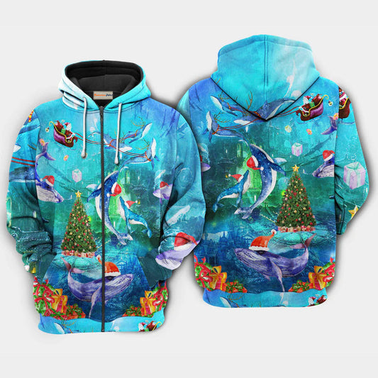 Christmas Whales Under Sea Holiday Hoodie For Holiday Gatherings Winter Travel And Seasonal Gifting