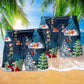 Xray Christmas Skull Dark Beach Shorts Pattern Detail For Casual Outings And Easy Warm Weather Wear