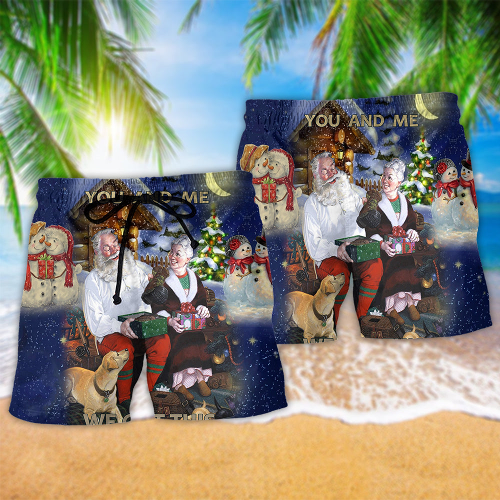 Christmas Cozy Night Beach Shorts Pattern Detail For Relaxed Weekends And Weekend Casual Style
