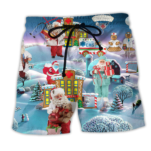 Christmas Santa Beach Shorts For Holiday Cruises And Comfortable Daily Use