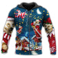 Bright Christmas Bear Santa Hoodie For Winter Streetwear Christmas Travel And Seasonal Home Gatherings