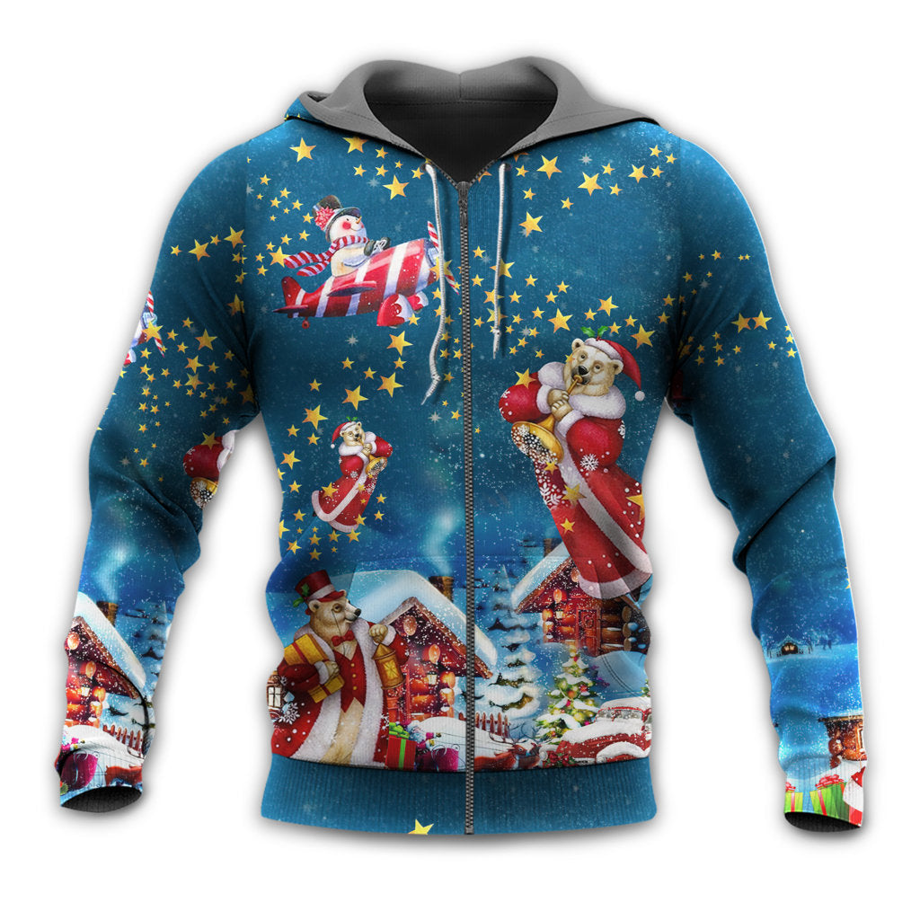 Happy Christmas Bear Santa Hoodie For Holiday Gatherings Winter Travel And Seasonal Gifting