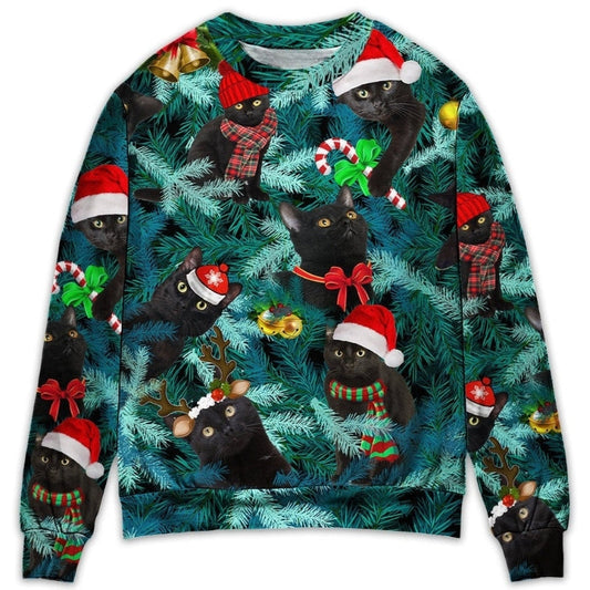 Christmas Black Cat Jolly Holiday Sweater For Seasonal Parties Cozy Gatherings And Thoughtful Holiday Gifts