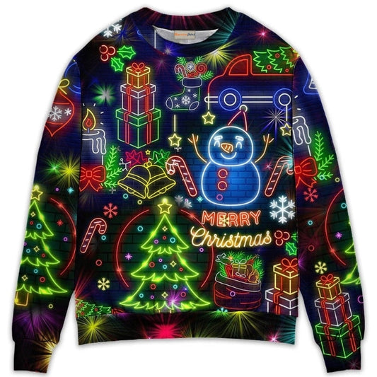 Christmas Bright Neon Lighting Sweater For Festive Events Weekend Outings And Comfortable Winter Style