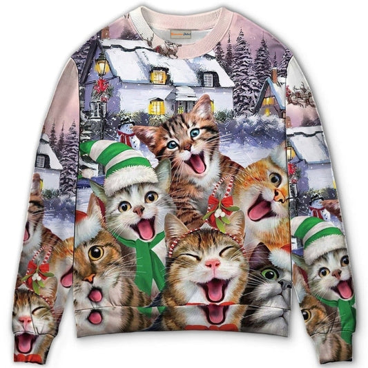 Christmas Cat Heartfelt Holiday Sweater For Seasonal Parties Cozy Gatherings And Thoughtful Holiday Gifts