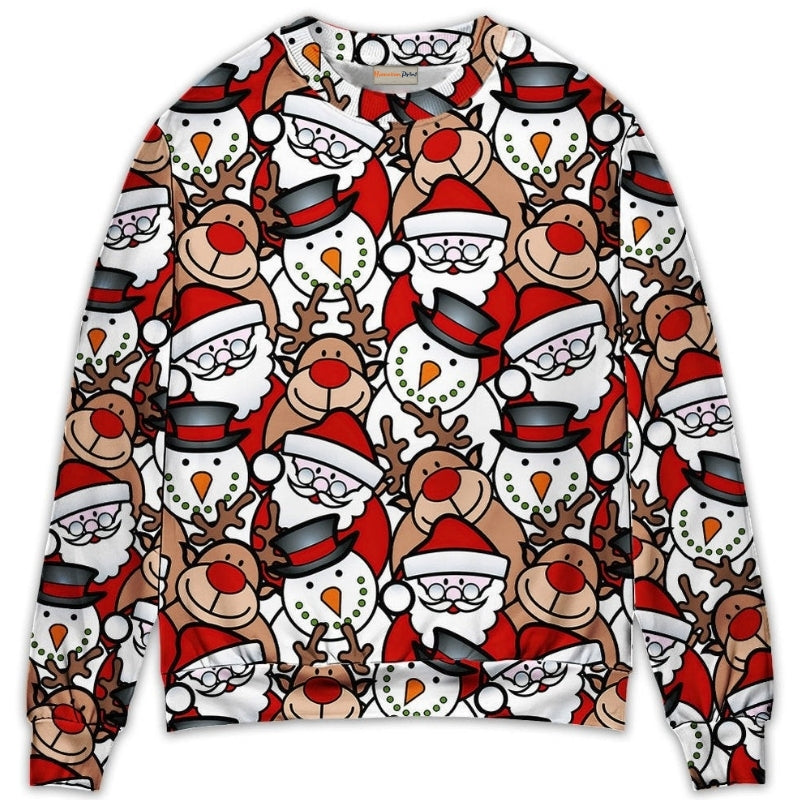 Christmas Cute Santa And Reindeer Sweater For Seasonal Parties Cozy Gatherings And Thoughtful Holiday Gifts