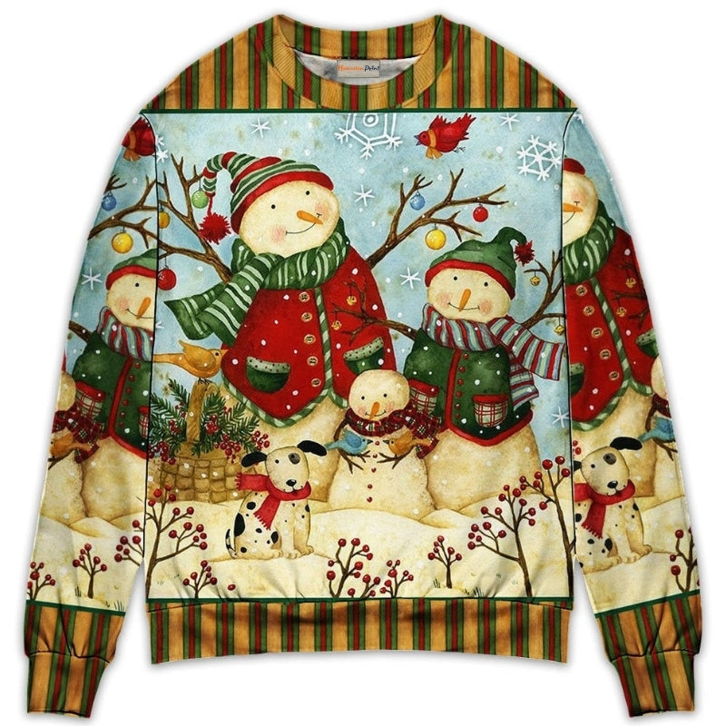 Christmas Cute Snowman Happy Xmas Sweater For Winter Parties Seasonal Adventures And Relaxed Everyday Styling