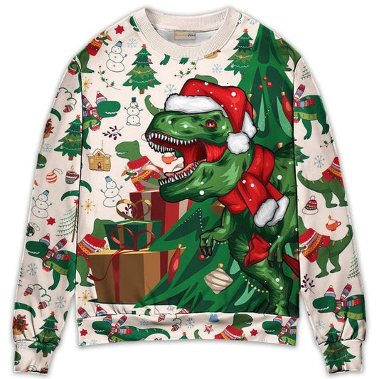 Christmas Dinosaurs Xmas Tree Merry Rexmas Sweater For Winter Celebrations Family Events And Thoughtful Gifting