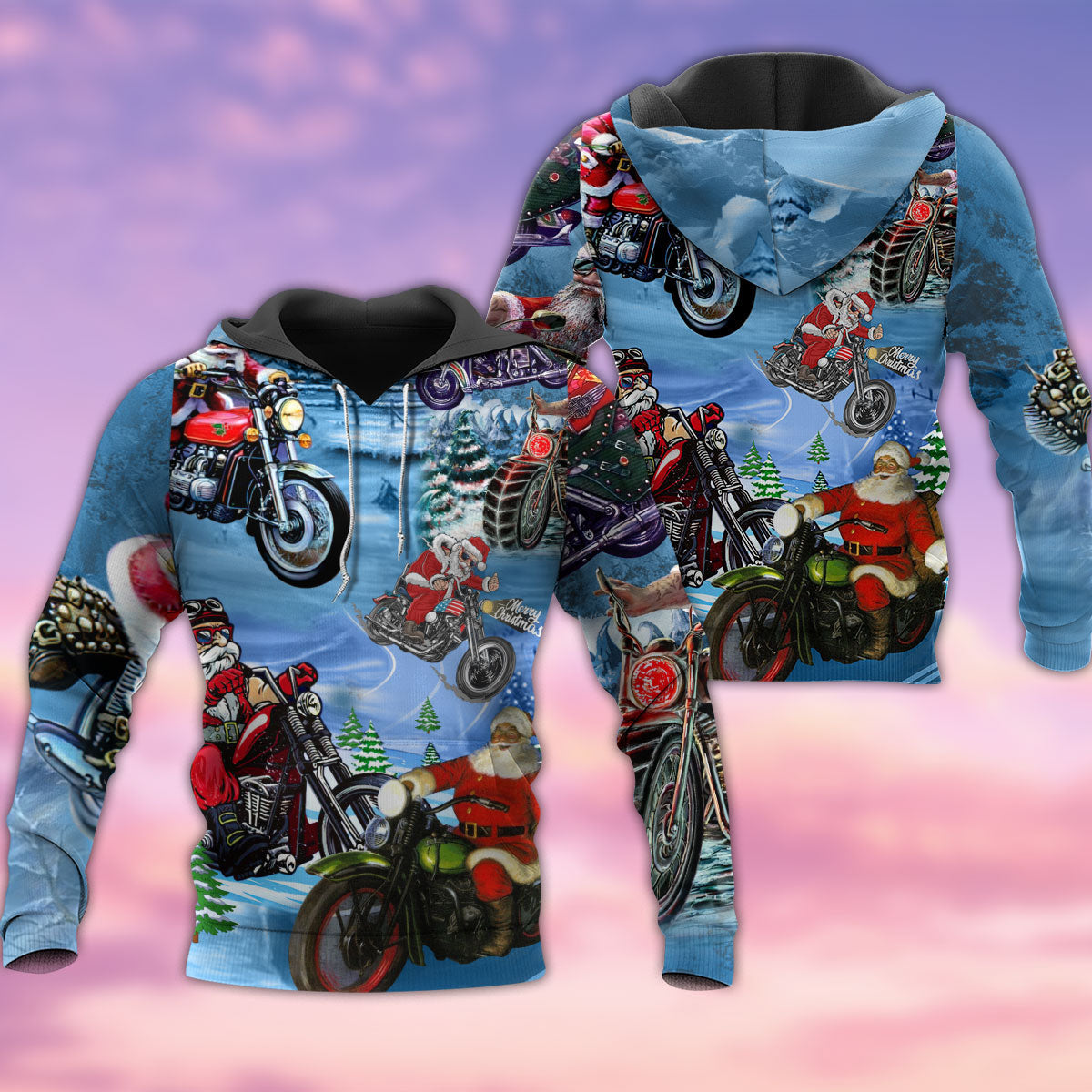 Colorful Christmas Driving Santa Hoodie For Seasonal Parties Casual Wear And Thoughtful Holiday Gifts