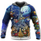 Christmas Family Love Night Scene Hoodie For Festive Celebrations Seasonal Trips And Relaxed Winter Wear