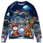 Christmas Family Snowman Santa Holiday Lights Sweater For Festive Family Events Casual Wear And Holiday Gift Giving