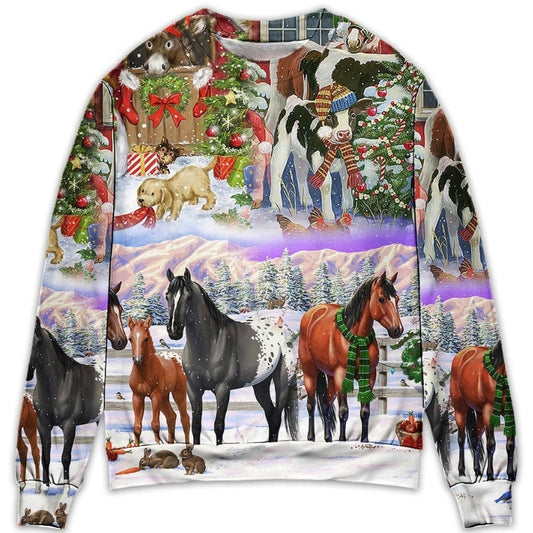 Christmas Farm Merry Xmas To Everyone Sweater For Festive Family Events Casual Wear And Holiday Gift Giving