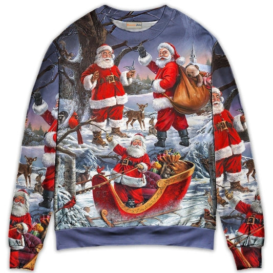 Christmas Funny Santa Happy Xmas Is Coming Sweater For Winter Parties Seasonal Adventures And Relaxed Everyday Styling