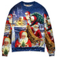 Christmas Funny Santa Up On Rooftop Sweater For Family Gatherings Winter Travel And Everyday Seasonal Comfort