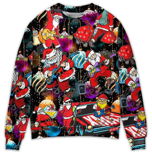 Christmas Guitar Music Santa Sweater For Seasonal Parties Cozy Gatherings And Thoughtful Holiday Gifts