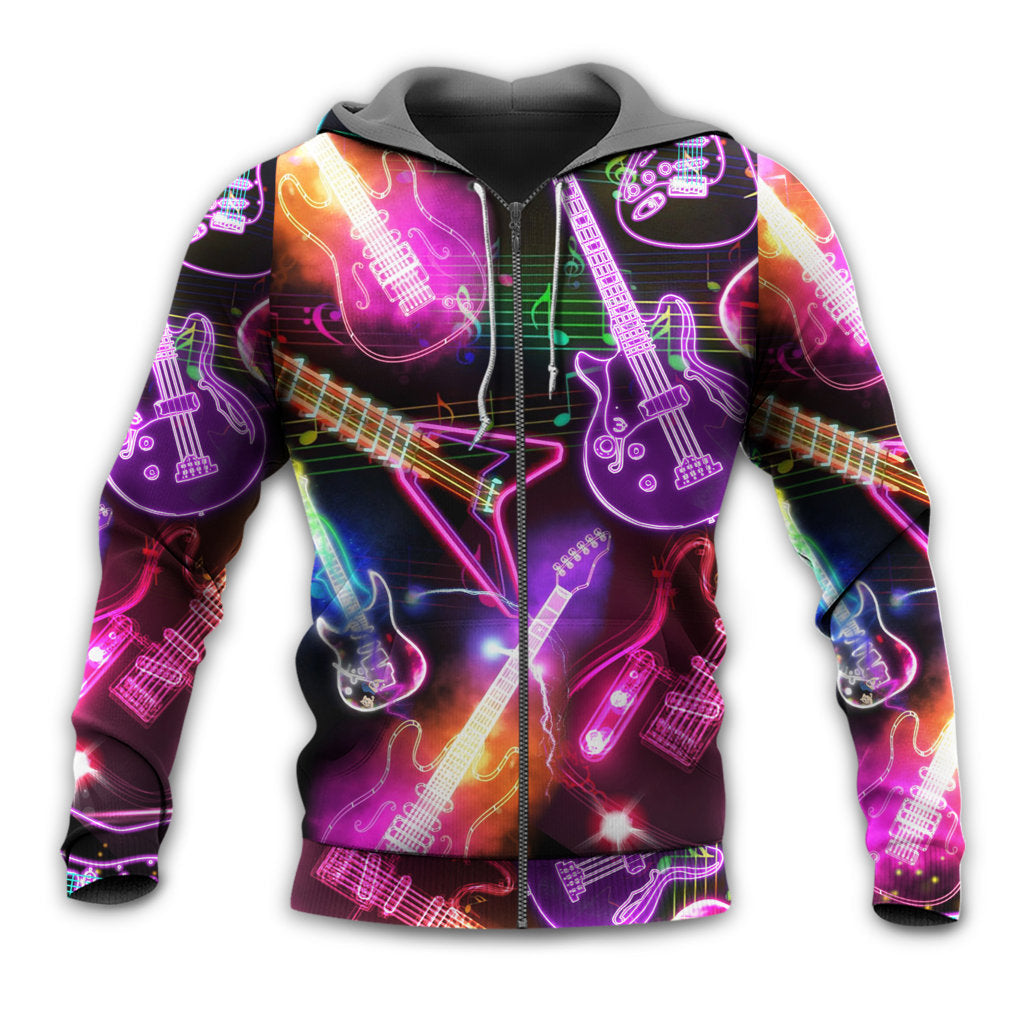 Neon Christmas Guitar Hoodie For Holiday Parties Weekend Outings And Cheerful Gift Giving