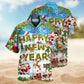Christmas Year Snow Hawaiian Shirt For Winter Celebrations, Beach Travel, And Relaxed Holiday Wear