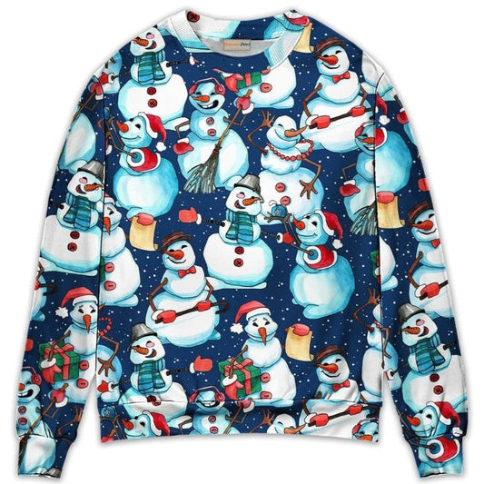 Christmas Happy Snowman Xmas Sweater For Winter Celebrations Family Events And Relaxed Seasonal Styling