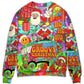Christmas Hippie Santa Bus Peace Sweater For Winter Parties Seasonal Adventures And Relaxed Everyday Styling
