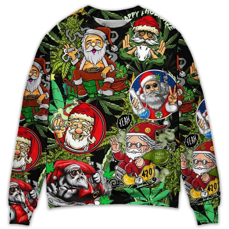 Christmas Hippie Santa Peace Sweater For Holiday Parties Family Gatherings And Seasonal Gift Giving