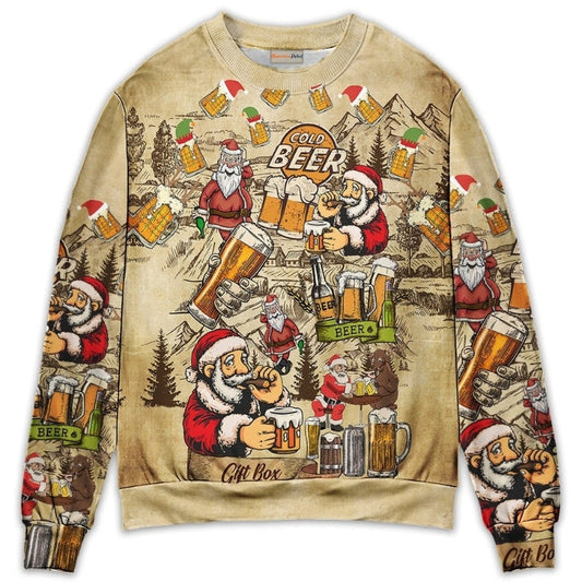 Christmas Merry Xmas Beer Theme Sweater For Winter Celebrations Family Events And Relaxed Seasonal Styling