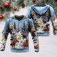 Christmas Moose Snowy Hoodie For Winter Adventures Family Gatherings And Festive Everyday Style