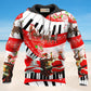 Red Christmas Music Love Hoodie For Winter Adventures Family Gatherings And Festive Everyday Style