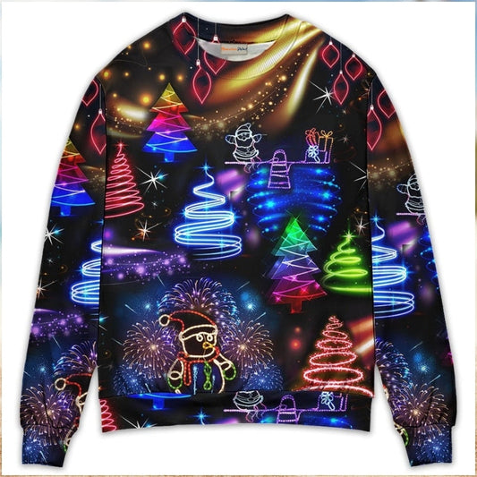 Christmas Neon Santa Snowman Sweater For Holiday Parties Family Gatherings And Seasonal Gift Giving
