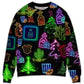 Christmas Neon Drink Sweater For Holiday Travel Winter Outings And Cheerful Gift Giving