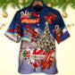 Blue Airplane Christmas Reindeer Any Santa Hawaiian Shirt Design View For Casual Summer Styling