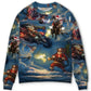 Christmas Santa Action Adventure Sweater For Winter Celebrations Family Events And Thoughtful Gifting
