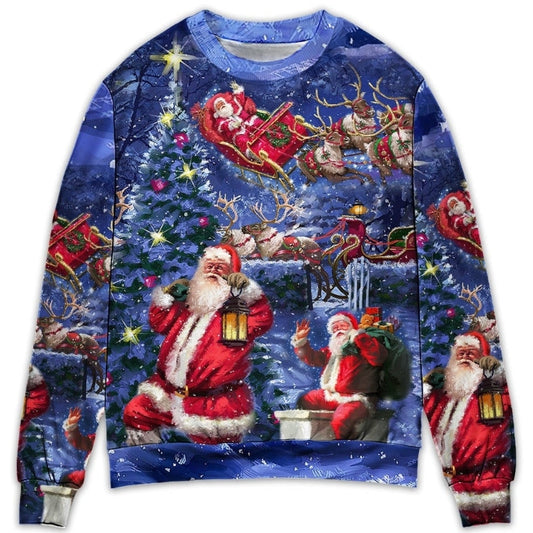 Christmas Santa Chilling Happy Xmas Light Sweater For Festive Parties Family Photos And Comfortable Seasonal Wear