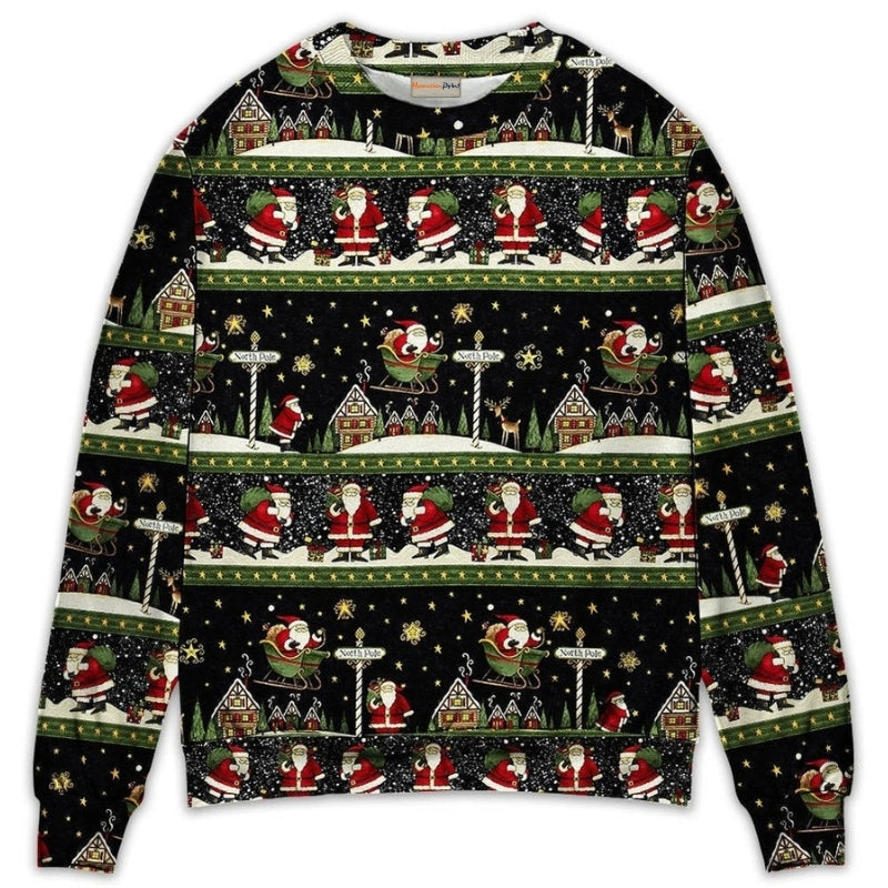 Christmas Santa Claus Big Night Sweater For Festive Family Events Casual Wear And Holiday Gift Giving