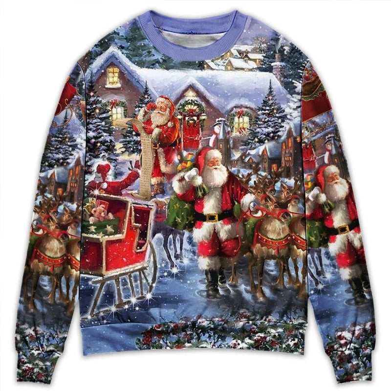Christmas Santa Holiday Night Sweater For Holiday Travel Winter Outings And Cheerful Gift Giving