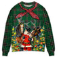 Christmas Santa Cowboy Green Sweater For Winter Celebrations Family Events And Thoughtful Gifting