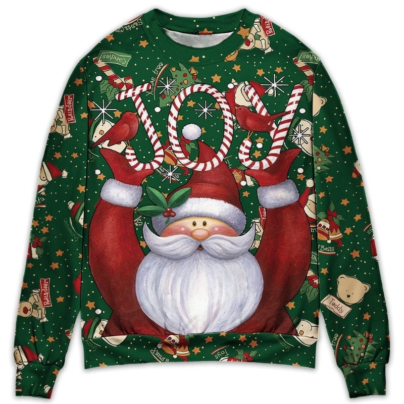 Christmas Santa Joyful Sweater For Winter Celebrations Family Events And Relaxed Seasonal Styling