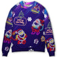 Christmas Santa Neon Light Party Sweater For Holiday Parties Family Gatherings And Seasonal Gift Giving