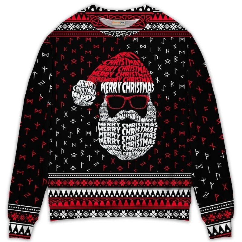 Christmas Santa Retro Viking Sweater For Festive Events Weekend Outings And Comfortable Winter Style