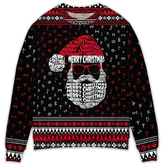 Christmas Santa Retro Viking Sweater For Festive Events Weekend Outings And Comfortable Winter Style