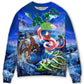Christmas Santa Riding Fantasy Dragon Sweater For Winter Celebrations Family Events And Thoughtful Gifting