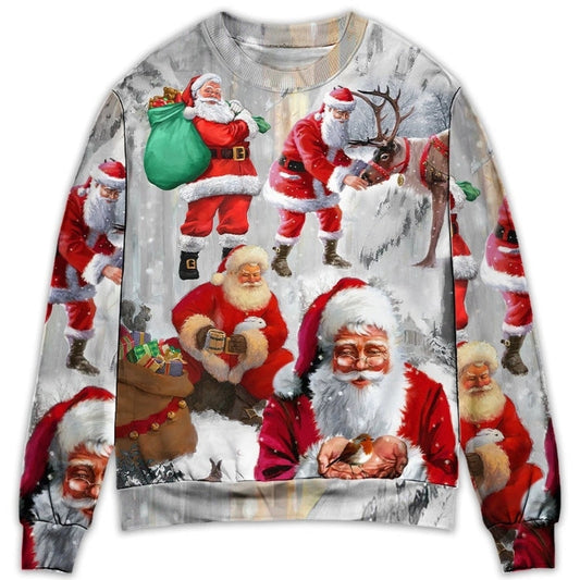 Christmas Santa Story Funny Sweater For Family Gatherings Winter Travel And Everyday Seasonal Comfort