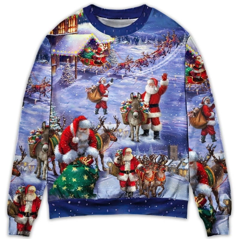 Christmas Santa Story Night Gift Sweater For Festive Family Events Casual Wear And Holiday Gift Giving
