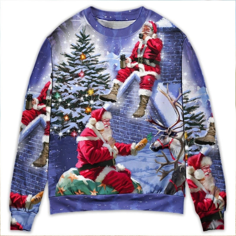 Christmas Santa Story Night Xmas Is Coming Sweater For Family Gatherings Winter Travel And Everyday Seasonal Comfort