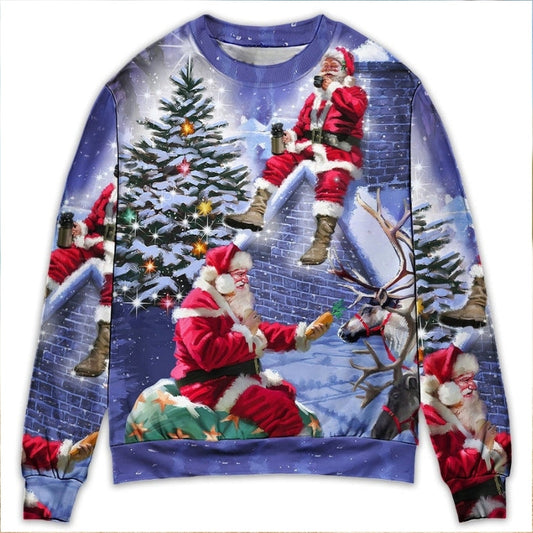 Christmas Santa Story Night Xmas Is Coming Sweater For Family Gatherings Winter Travel And Everyday Seasonal Comfort
