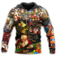 Christmas Santa Toy Train Factory Hoodie For Winter Adventures Family Gatherings And Festive Everyday Style