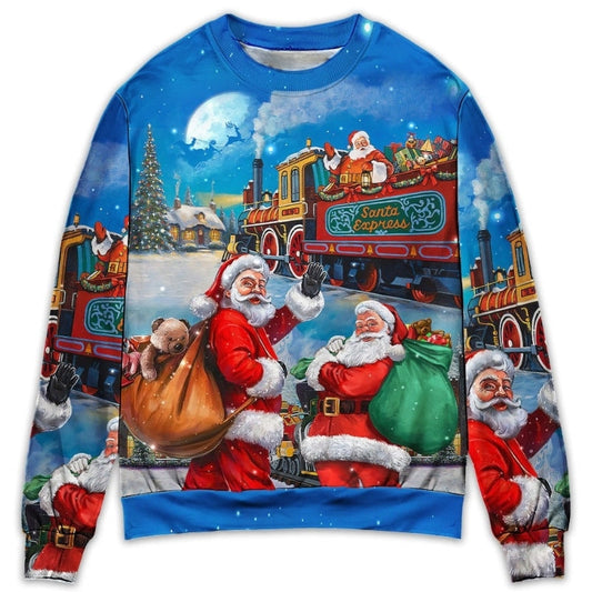 Christmas Santa Train Gift Sweater For Seasonal Parties Cozy Gatherings And Thoughtful Holiday Gifts